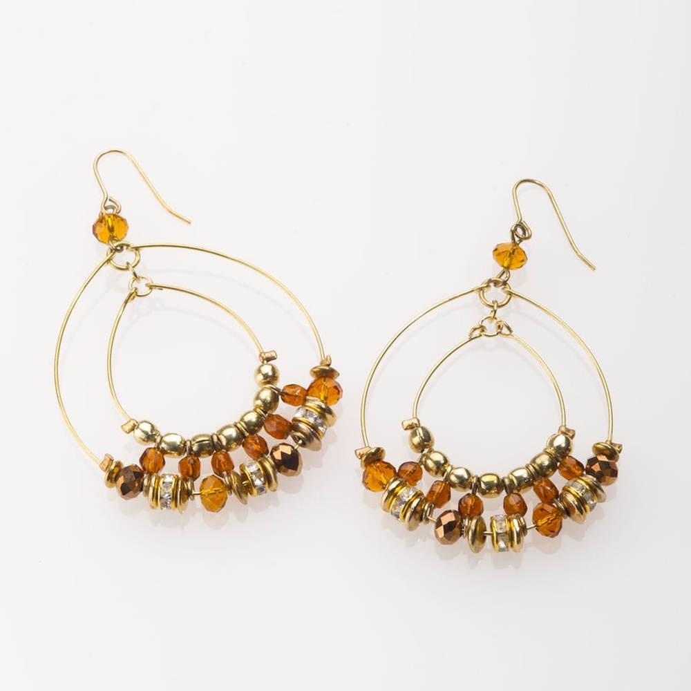 Honey/ Gray Earrings and Bracelet Set